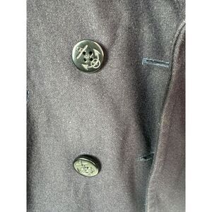 Nautica women‎ Size Med Wool Blend Peacoat Navy Double-Breasted Anchor Buttons